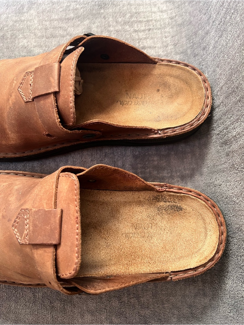 Naot Fiord Clogs Mens EU 45 US 12 Crazy Horse Leather Slip On Mule Buckle Strap - Picture 7 of 16